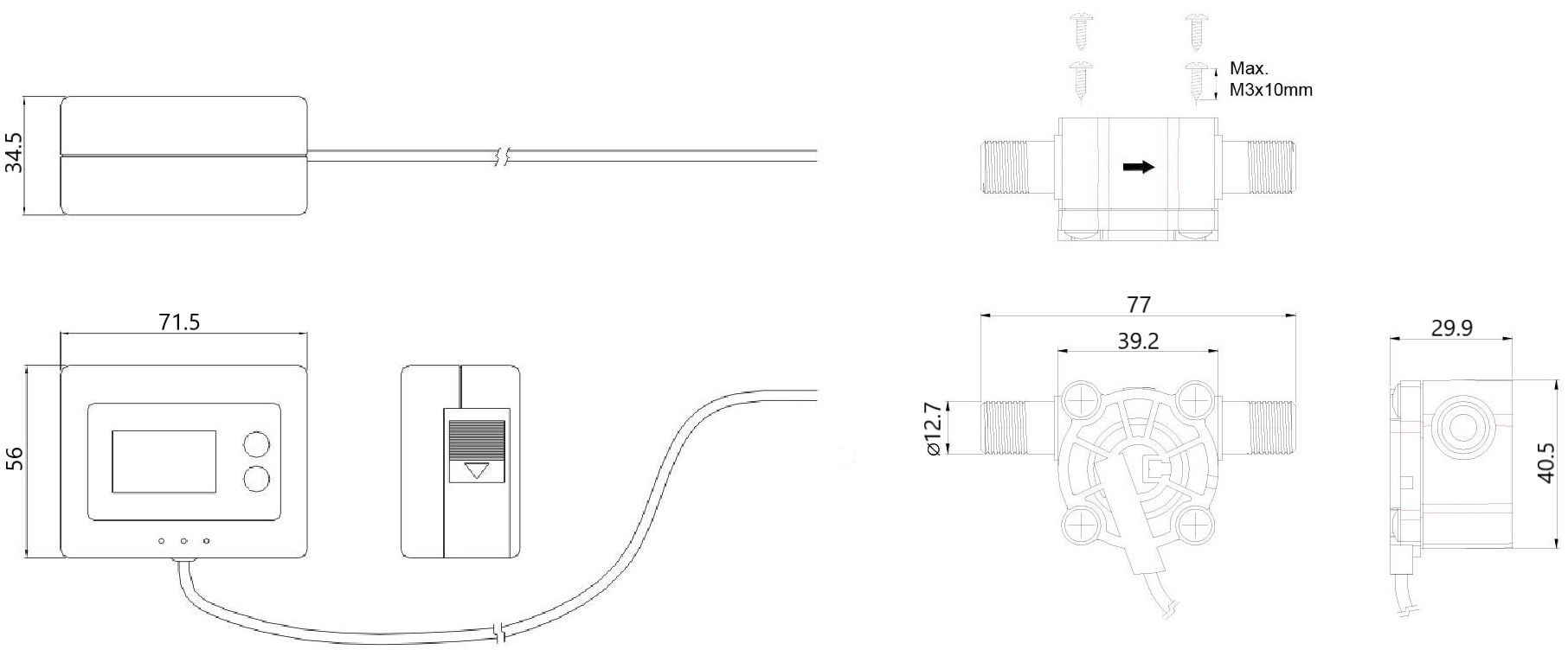 DigiFlow 8100T , 1_4”-1-尺寸